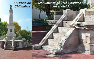 Monumento de Tres Castillos en el olvido